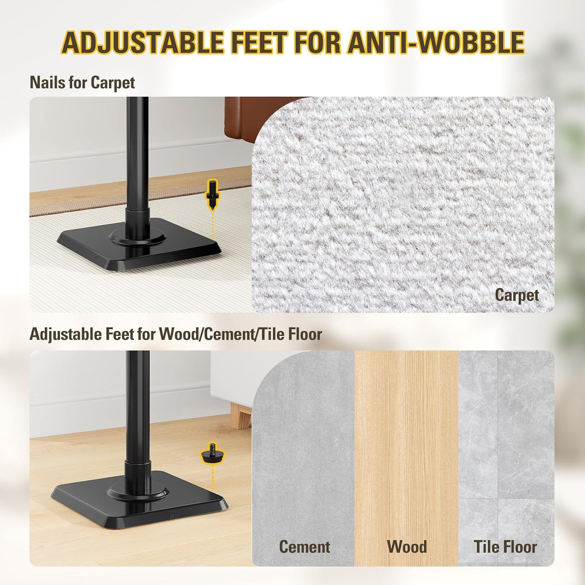 Mounting Dream Height Adjustable Speaker Stands for Bookshelf Speakers