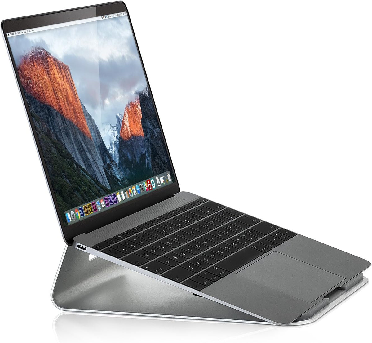Mount-It! Tilted Laptop Stand for Desk, Aluminum Laptop Riser for 11-15 in