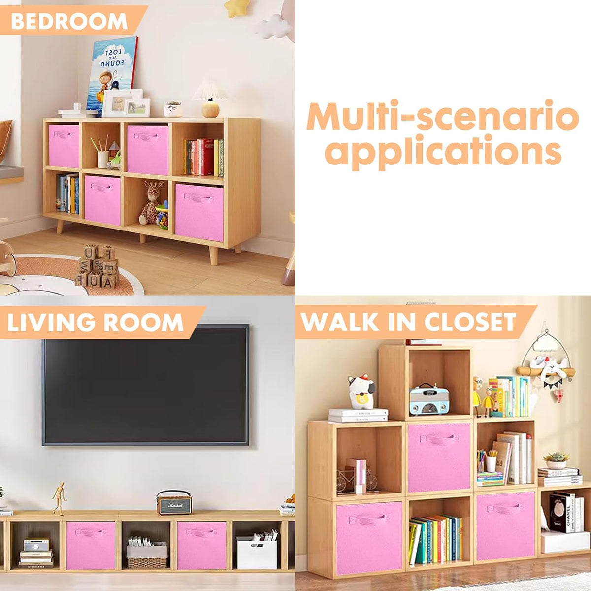 ShellKingdom Storage Bins, Foldable Fabric Storage Cube And Cloth Organizer