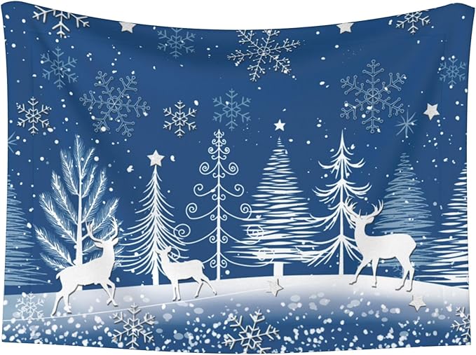 Winter Tree Blanket - Snowflake Throw Blanket 40 x 30 mas Mooses Trees Couch Blankets for Puppy Dogs Cats