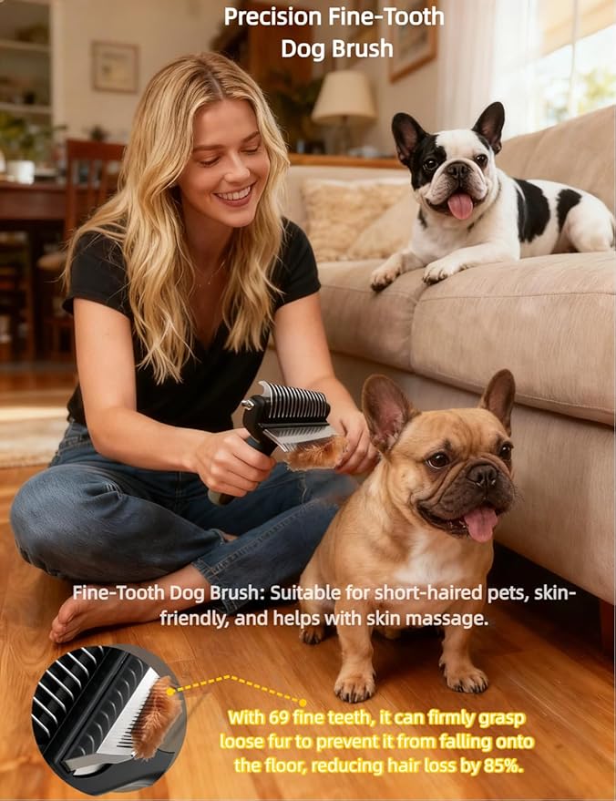 3-in-1 Deshedding Dog Brush, Deshedding Dog Grooming Brush & Undercoat Rake with Dematting Comb for medium to Large Double Coated, 3PCS, Peacock Green ﻿