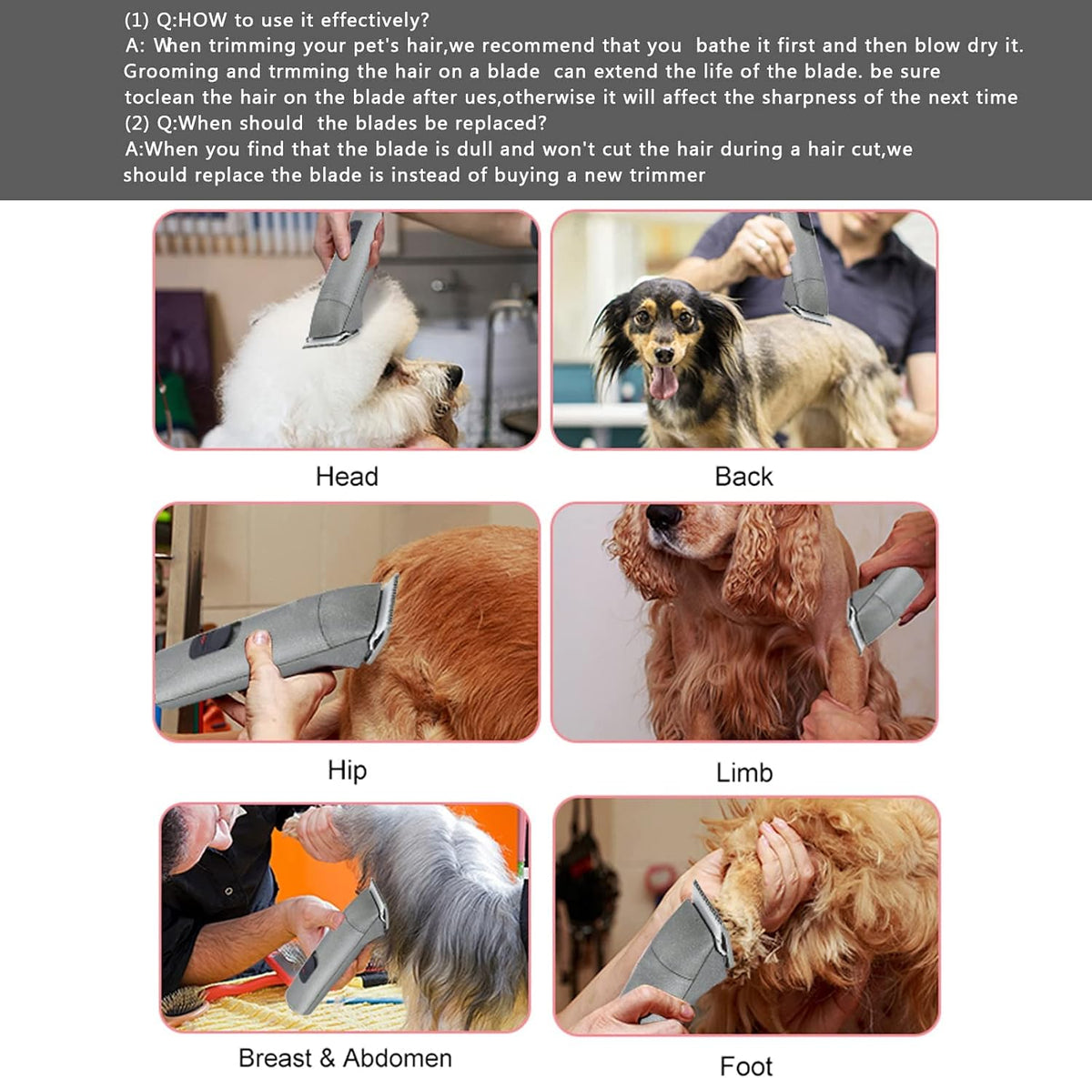 Dog Grooming Blades Compatible with Andis Clipper/Oster A5/Wahl KM Series