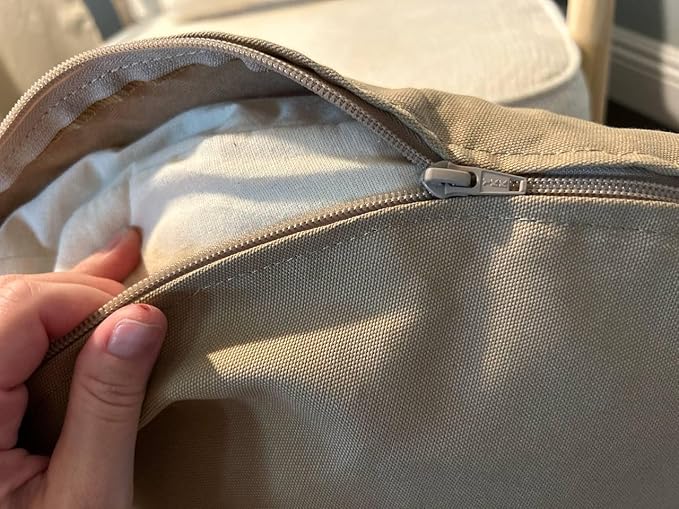 Organic Cotton Canvas Dog Bed: Removable Cover, Natural Fill - Made in USA (Tan, XX Large 50" x 8" inches)