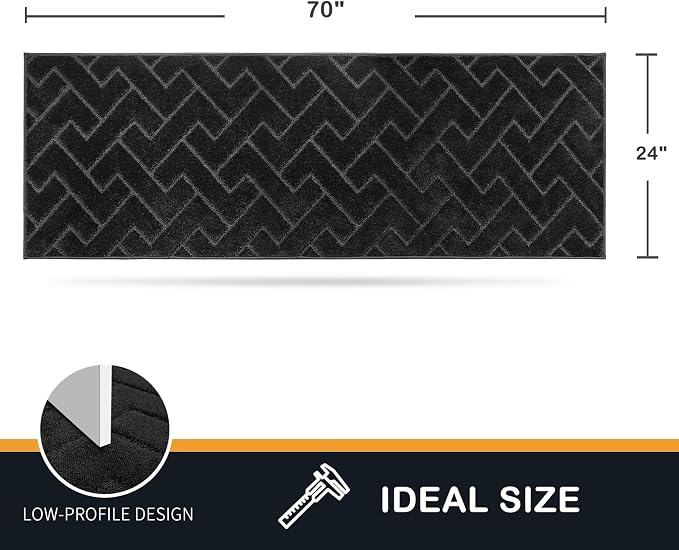 PURRUGS Dirt Trapping Door Mat 24" x 70", Non-Slip Machine Washable Entry Rug