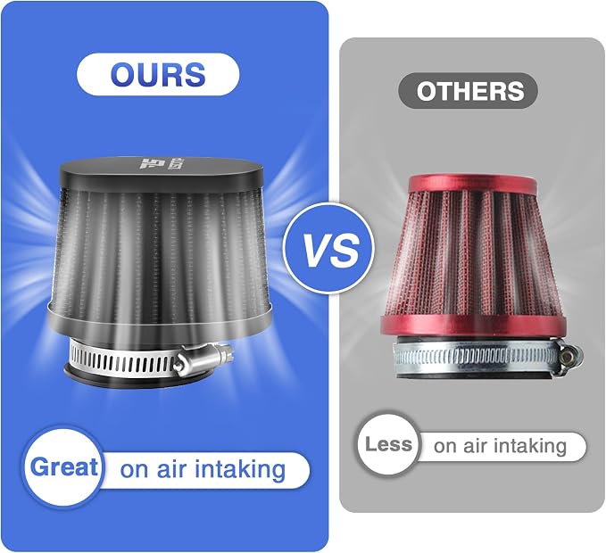 2PCS Motorcycle Air Filter Universal 45MM Replacement Engine Filter High