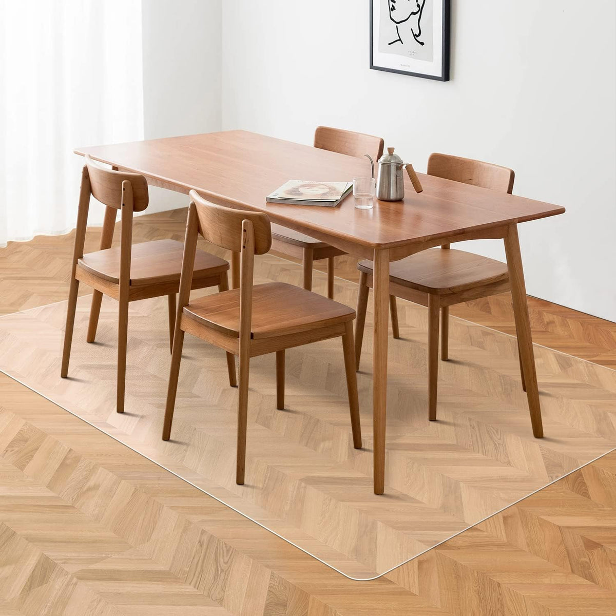 Floor Mats for Home, 8'×10' Clear Durable Non-Slip Area Rug for Dining Room