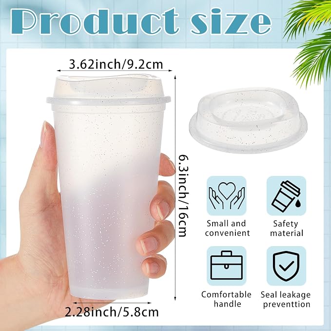FillTouch 12 Pcs 16 oz Reusable Coffee Cups