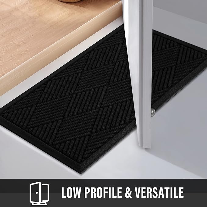 HIYARD Durable Front Door Mat, Absorbent Muddy Dirt Resist Welcome Door Mats
