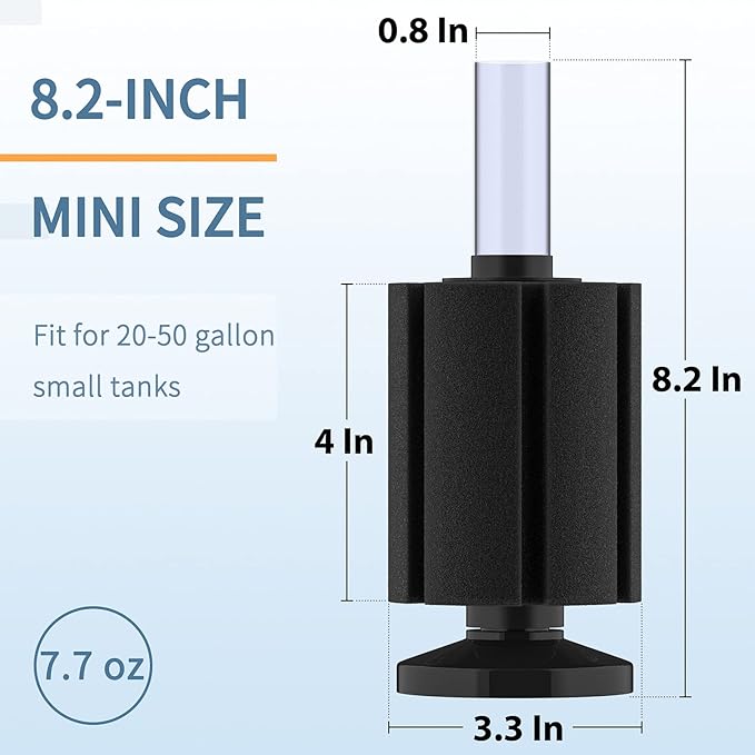 Pawfly Large Aquarium Bio Sponge Filter Quiet Betta Fry Shrimp and Small Fish