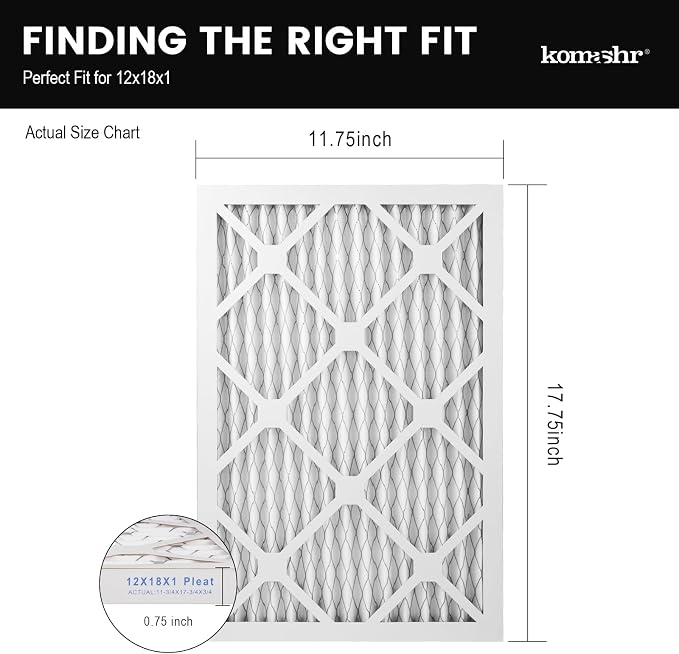 12x18x1 Air Filter MERV 8, HVAC/Furnace AC Filter Replacement, Dust