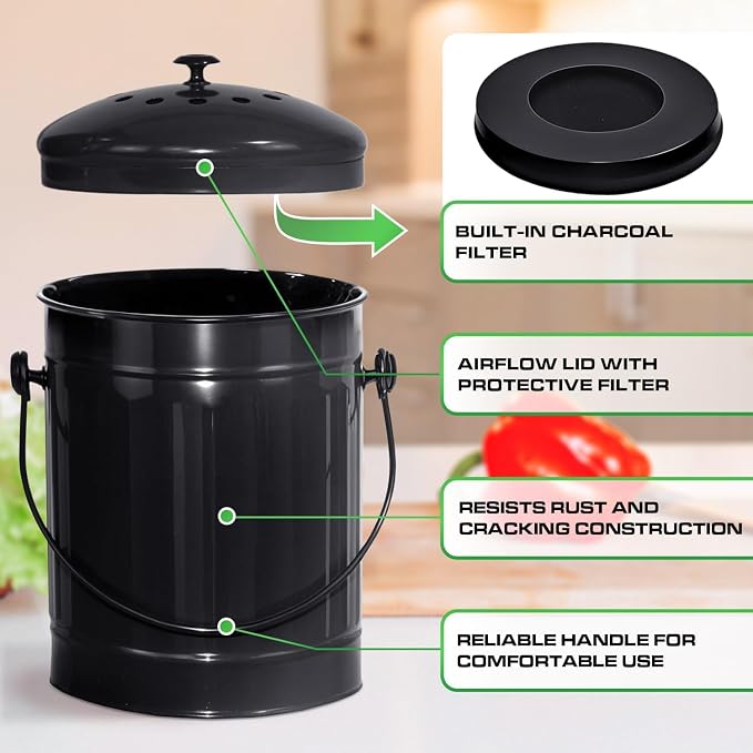 Plexon Black Metal Compost Bin