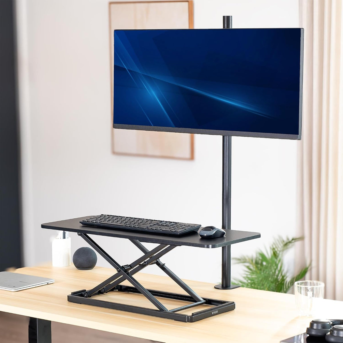 VIVO Black 30 in Single Top Keyboard and Mouse Riser, DESK-V030A
