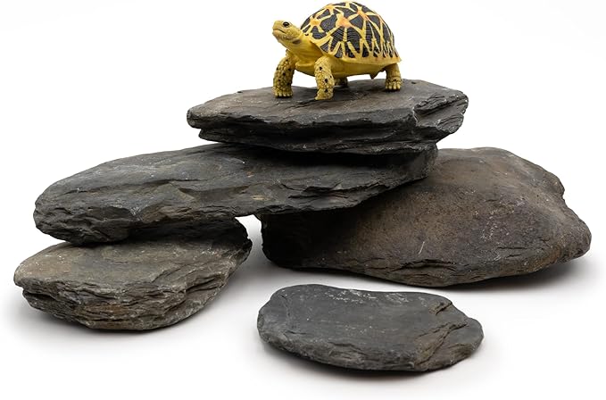 Aquarium Stone Stream Turtle Platform Natural Slate 3-11 inches Fish Rock for Aquarium Decoration Turtle Tanks and Amphibian & Reptile Terrariums-40lb