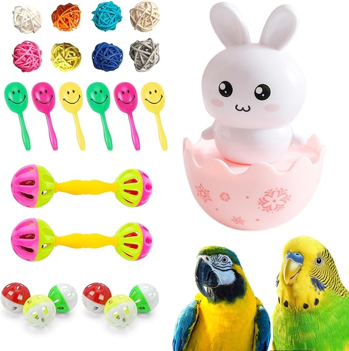 23 Pieces Bird Toys-Bird Toys for Parakeets, Suitable Budgies Cockatiels Lovebird Monk Parakeet Amazon Parrot Sun Conure