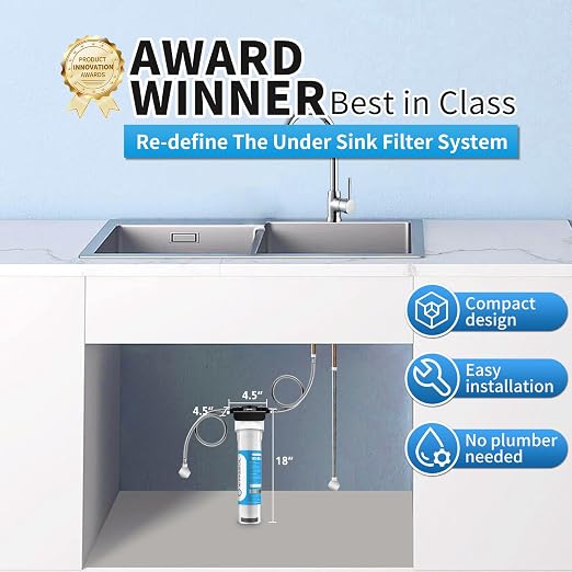 Under Sink Water Filter System, NSF/ANSI 42&53 Improve Taste, EZ Change Life