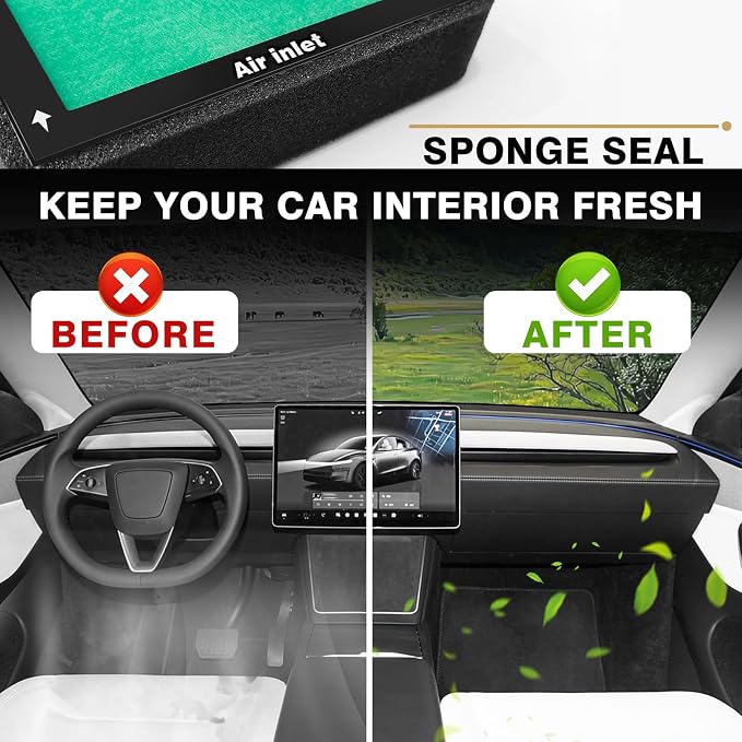 BestEvMod 2 Pack Upgraded Tesla Model 3/Y Cabin Air Filter Replacement HEPA Air