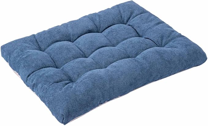 Dog Bed for Small Medium Dogs and Cats, Large Washable Pet Beds for Crate (36L x 23W in, Blue)