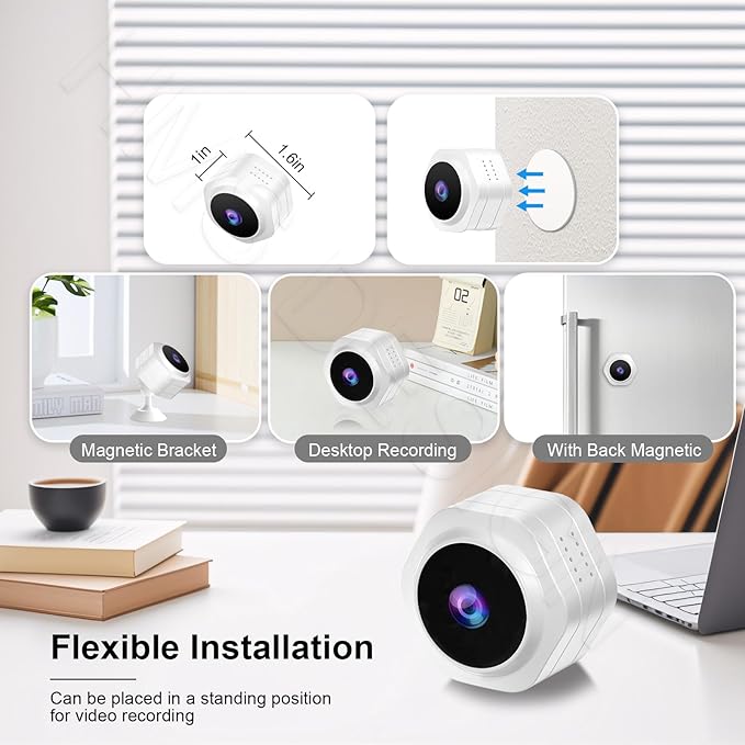 MiNi WiFi Spy Hidden Camera,Nanny Camera, 4K Ultra HD Wireless Security Cameras for Baby,Dog,Cat,Pets, AI Motion Detection Alerts, Auto Night Vision, Real Time Record Surveillance Cam for Home