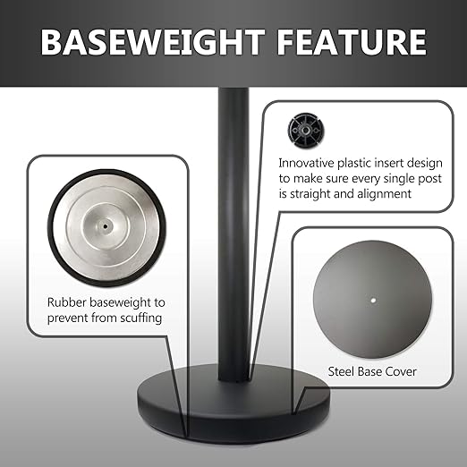 VIP Crowd Control Retractable Belt Stanchion Queue Safety Barrier Set, 36" Ht, 78" Belt + Wall Bracket (6 Posts White Belt + SFrame + WBracket)