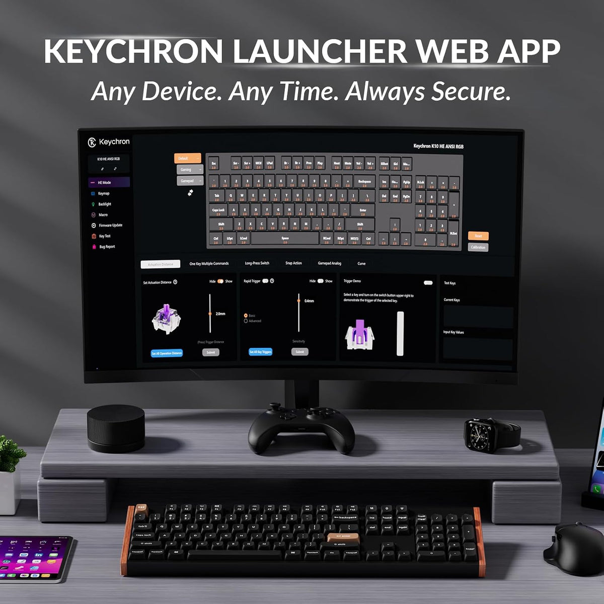 Keychron K10 HE Full-Size Hall Effect Keyboard Wireless, Rapid Trigger