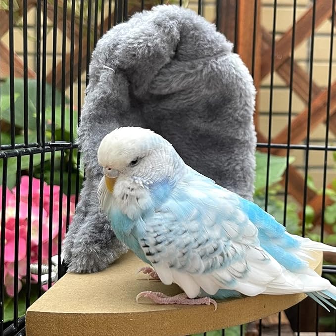 Comfort Corner Fleece Bird Blanket Parrot Cage Snuggle Hut Warm Bird Nest House Bed Hanging Hammock Toy for Parakeet Cockatiel Pigeon Small Animals Shelter Plush Bedding(Size S)