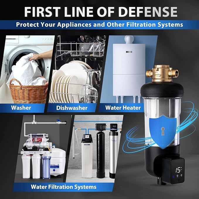 iSpring WSP100ARJ Spin-Down Sediment Water Filter, Upgraded Jumbo Size
