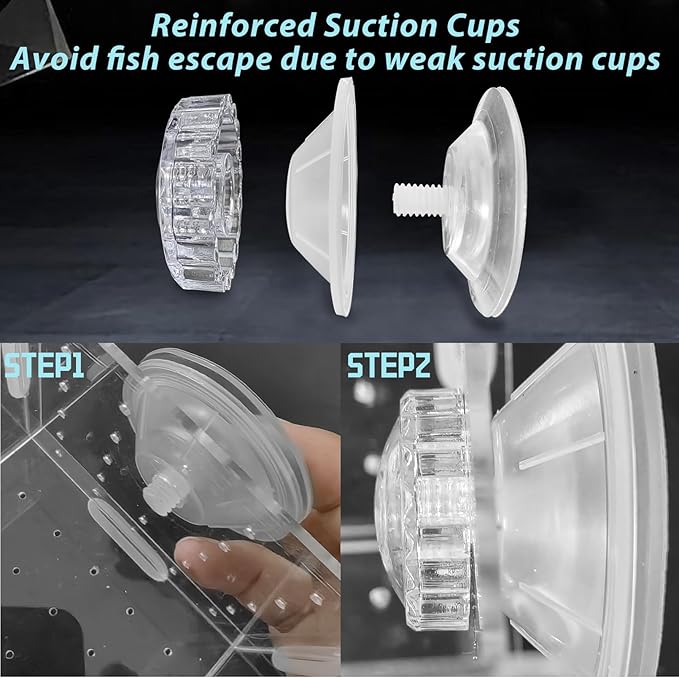 PINVNBY Acrylic Fish Breeding Box,Transparent Fish Isolation Box Acrylic Hatchery Incubator Tank with Suction Cups for Baby Fishes Shrimp Betta and Guppy（5.9" x 5.9" x 5.9"）