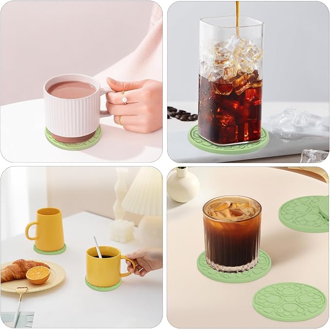 Green Silicone Coasters Set of 6
