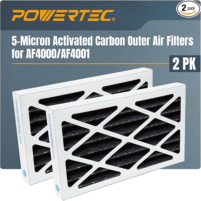 POWERTEC 5 Micron Activated Carbon Outer Air Filters