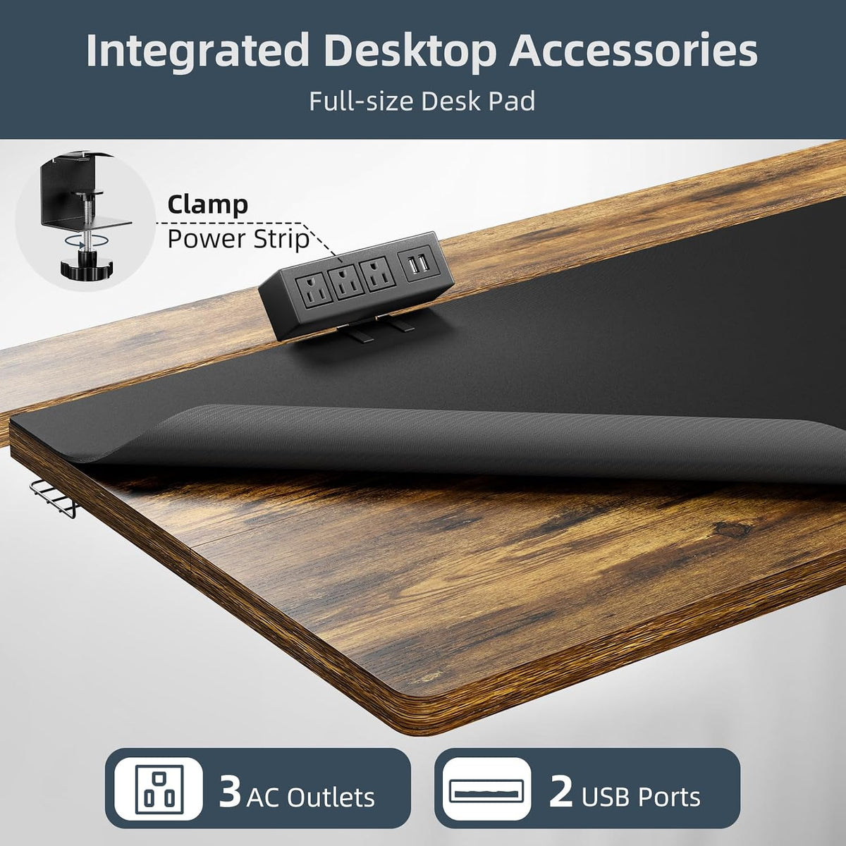 60 x 30 Inch Electric Standing Desk with Flip-Top Cable Management