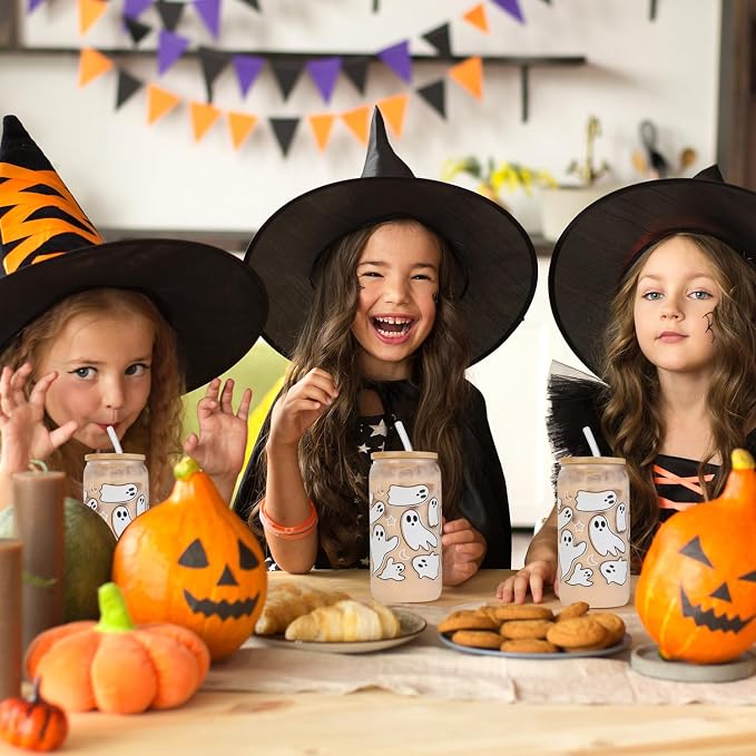 Halloween Ghost Fall Glass Cup