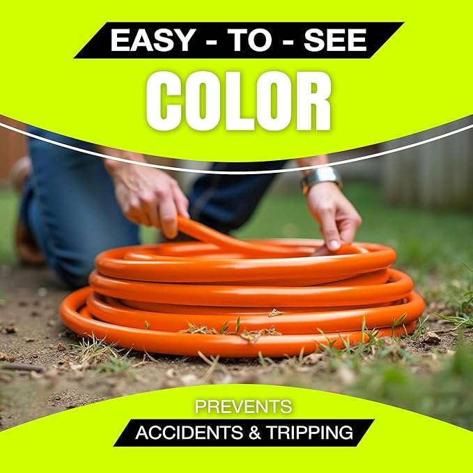 6ft Outdoor/Indoor Extension Cord 14/3 Gauge Heavy Duty 3 Prong SJTW, Waterproof, ETL Listed, Flexible Cold-Resistant Long Power Cord,15A 125V 1875W, Orange by LifeSupplyUSA