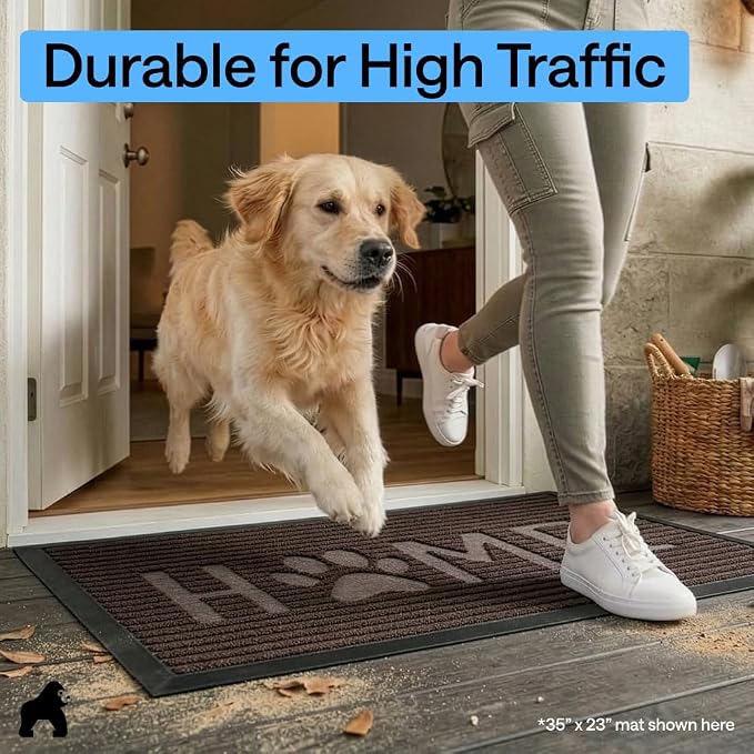 GORILLA GRIP 100% Waterproof All-Season WeatherMAX Doormat 35x23, US Designed