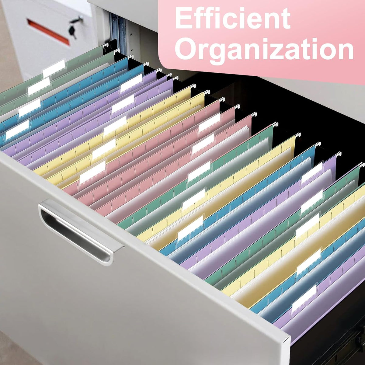 Hanging File Folders, 50 Pack Letter Size Hanging File folders with 1/5-cut Tabs, Stay Organized for Your Home and Office Bulk File, Documents and Paper, Macaron 10 Colors