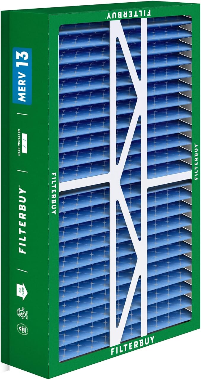 Filterbuy 17.5x27x5 Air Filter MERV 13 Optimal Smoke & Allergy Defense