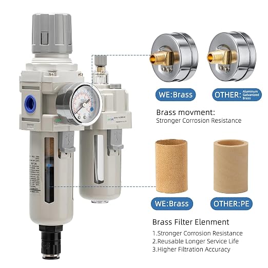 3/8" NPT Auto-Draining Air Filter Regulator Combo
