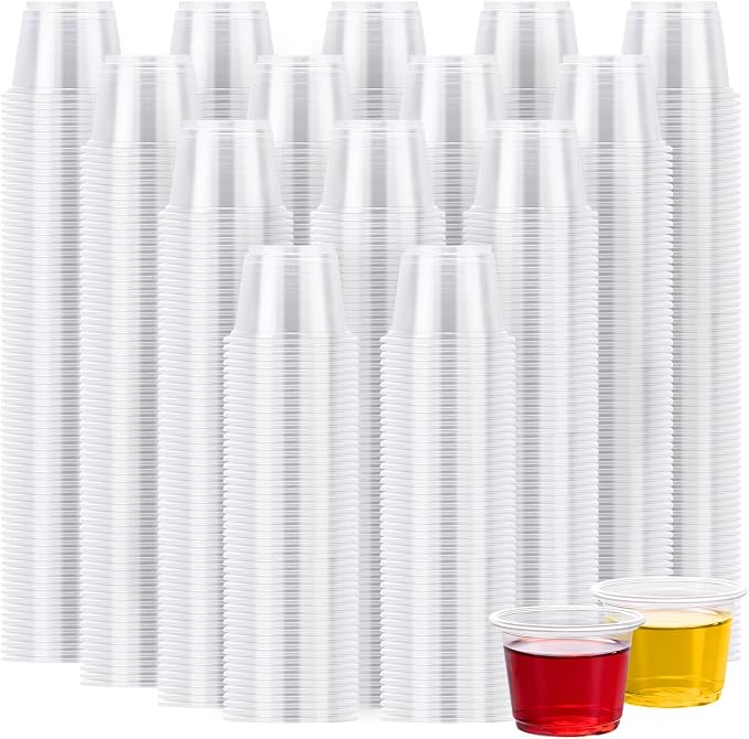 Lamosi 1000 Count 1 oz Plastic Shot Glasses Disposable, Jello Shot Cups |