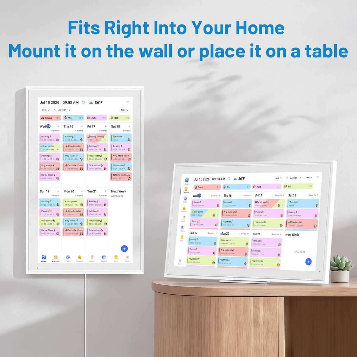 21.5" Smart Wall Calendar 2026 Planner & Chore Chart, Touchscreen