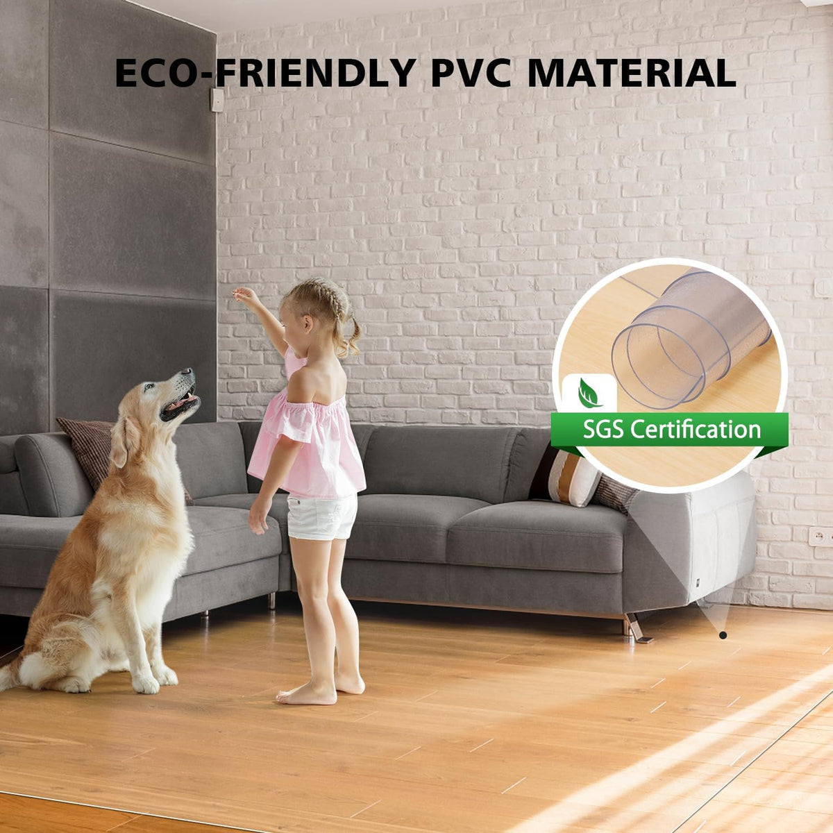 Floor Mats for Home, 8'×10' Clear Durable Non-Slip Area Rug for Dining Room