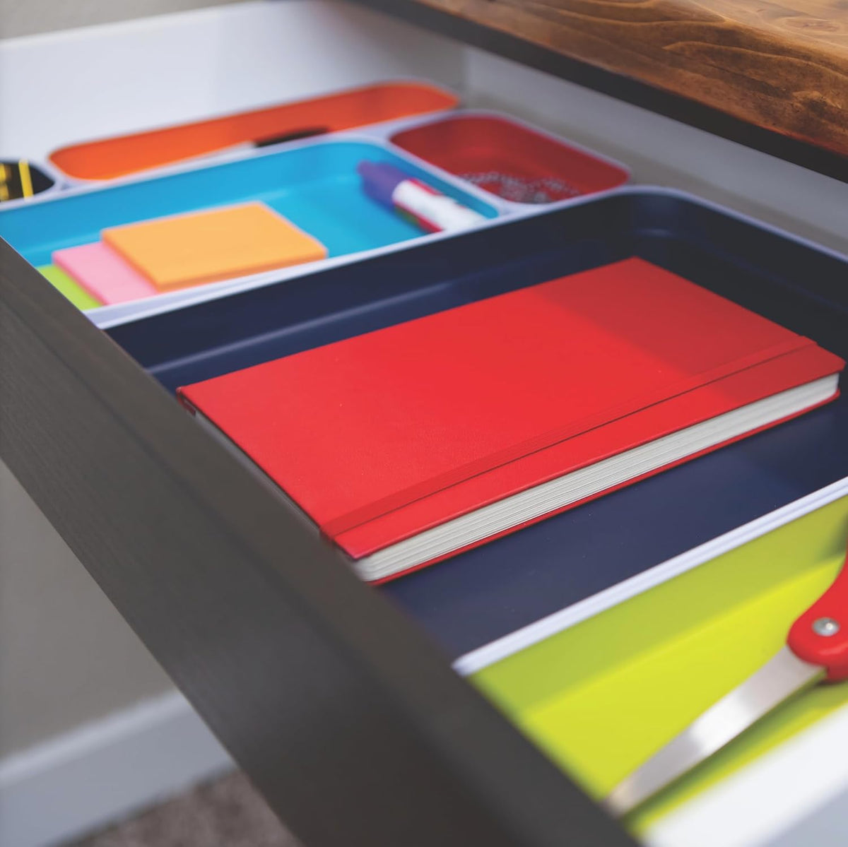 Three by Three Seattle Metal Drawer Organizer Tray Set, 6-Pc, 1" (Assorted)