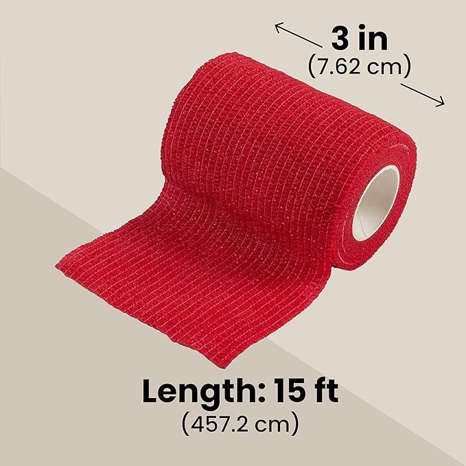 Juvale Cohesive Self-Adherent Bandage Wrap - Elastic Support for Sprains & Sports Tape - Vet Wrap for Horses & Dogs - Hand-Tearable Design & Grip Tape - 24 Rolls, 3 in x 5 yd, Multicolor