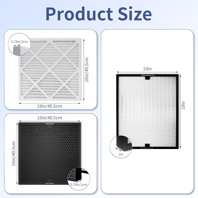 Air Scrubber Replacement Filter Set, HEPA 550/Activated Carbon/MERV-13 Filter