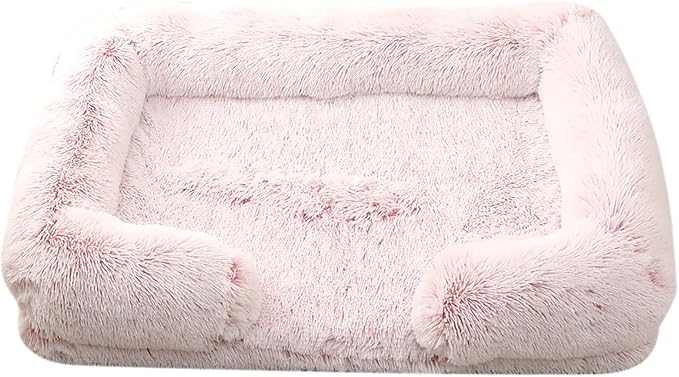 Dog Beds Large Sized dog Orthopedic, Sofa Dog Bed with Waterproof Lining and Nonskid Bottom, Rectangle Washable Dog Bed for Medium Small Dogs and Cats Comfortable ( Color : Pink , Size : 31 x 21" )