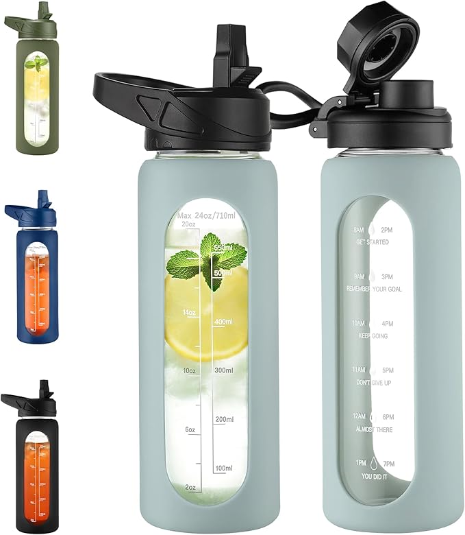 CIVAGO 24 oz Glass Water Bottle
