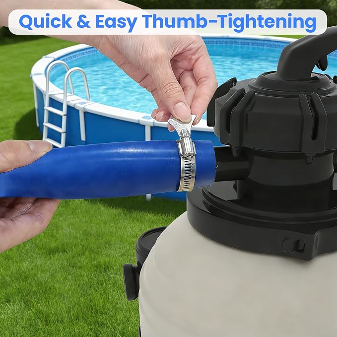 Poolvio Backwash Hose 2" x 100 ft, Tear-Resistant & Leak-Free