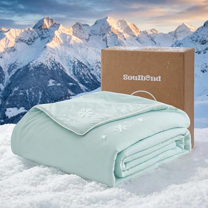 Soulbond Cooling Blanket for Large Dogs - Q-MAX>0.45, Washable Cool Pet Cats Throw Blanket for Hot Weather, Self-Cooling Soft Dog Mat for Bed Crates Couch Sofa Cars(40"x50", Aqua Green)