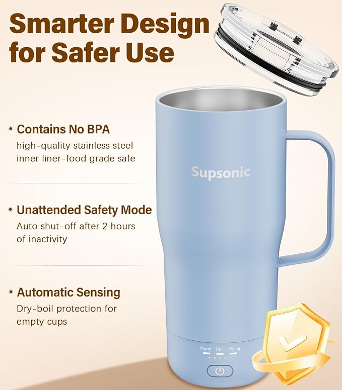 Supsonic Heated Coffee Mug, 20oz Electric Temperature Control Cup | Keeps
