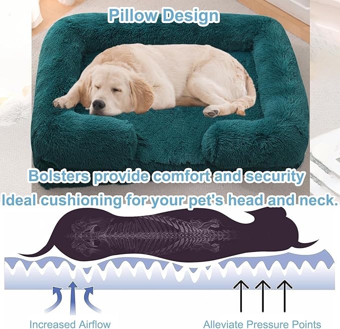 Dog Beds Large Sized dog Orthopedic, Sofa Dog Bed with Waterproof Lining and Nonskid Bottom, Rectangle Washable Dog Bed for Medium Small Dogs and Cats Comfortable ( Color : Blue1 , Size : 31 x 21" )
