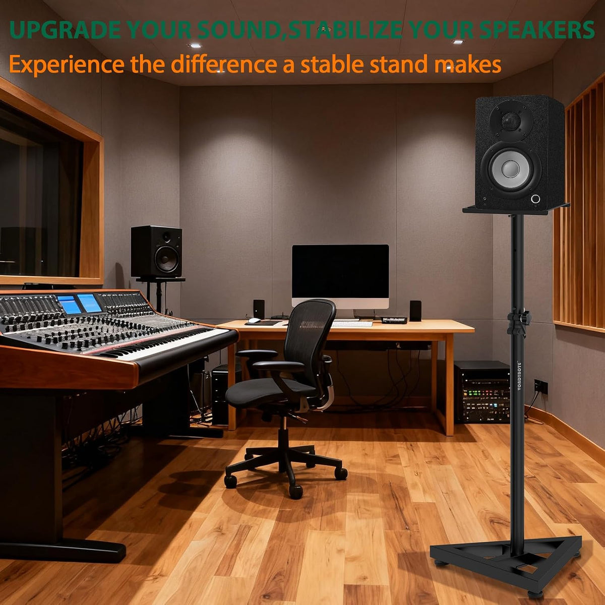 Vondynote Pair Studio Monitor Stands 32.6"-50.9" Base Floor Speaker Stands