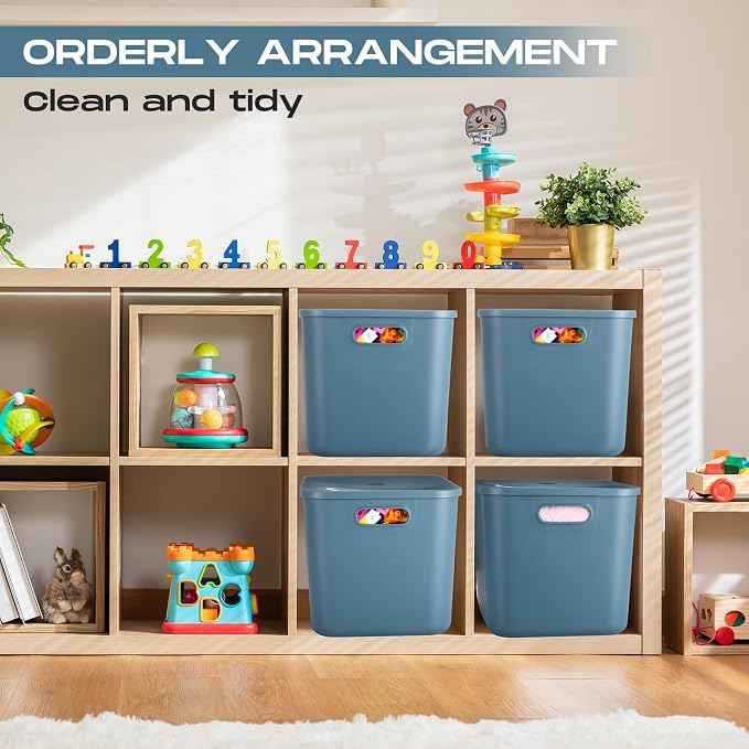Hoolerry 8 Pieces Colorful Storage Bins